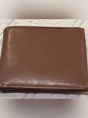 Men's Tan Leather Card & Key Wallet - Slim Fold